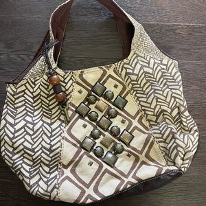 Fossil boho tote/purse tan/brown